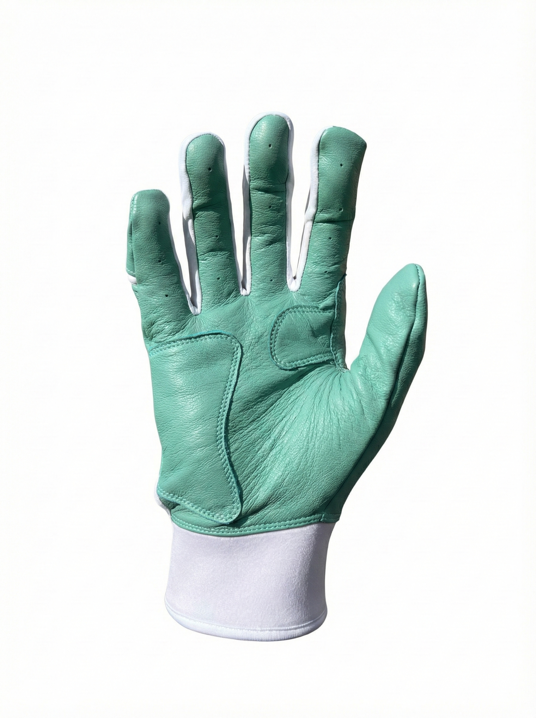 Dingers Series Aqua Mint & White Short Cuff Batting Gloves