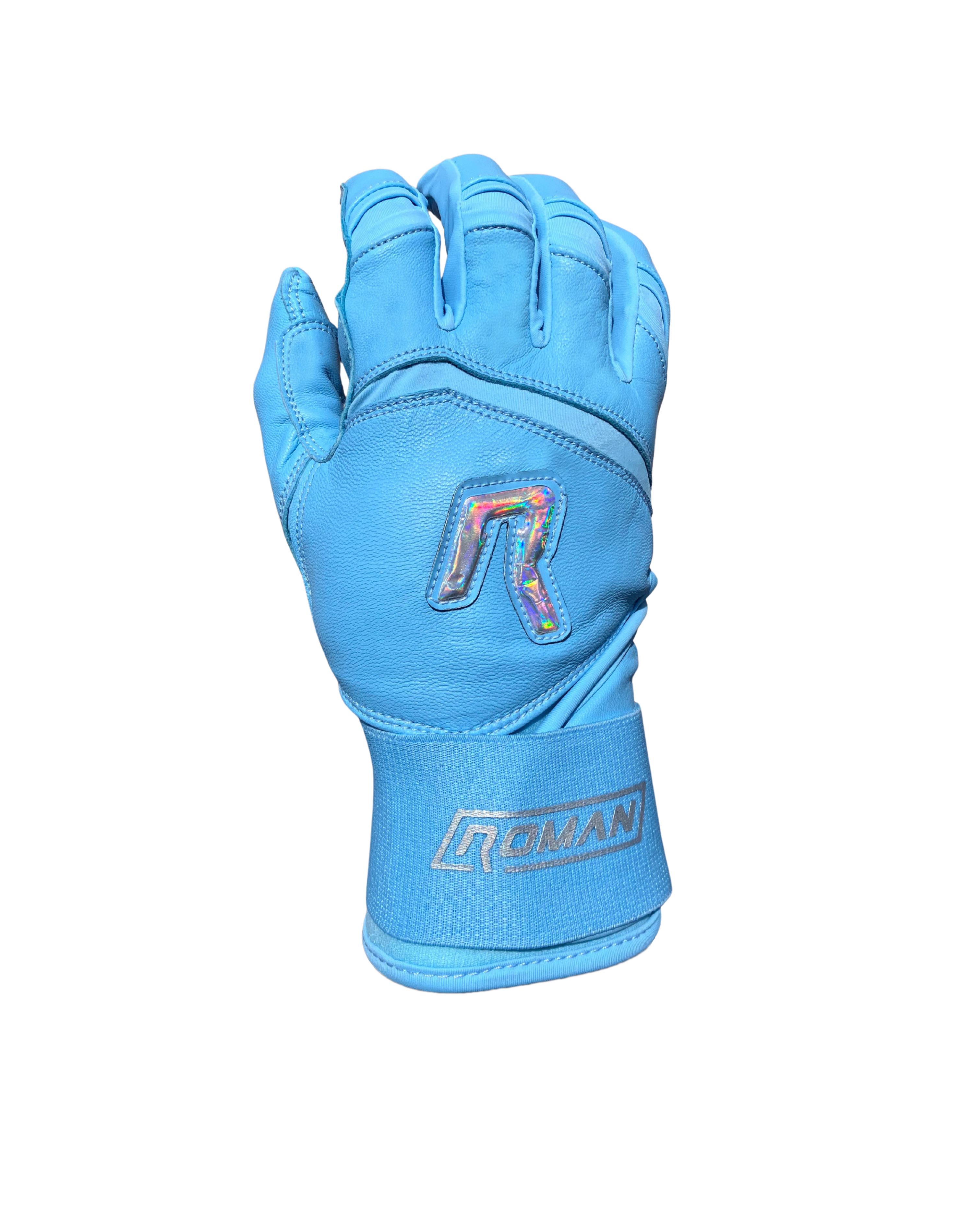 Dingers Series Baby Blue Long Cuff Batting Gloves
