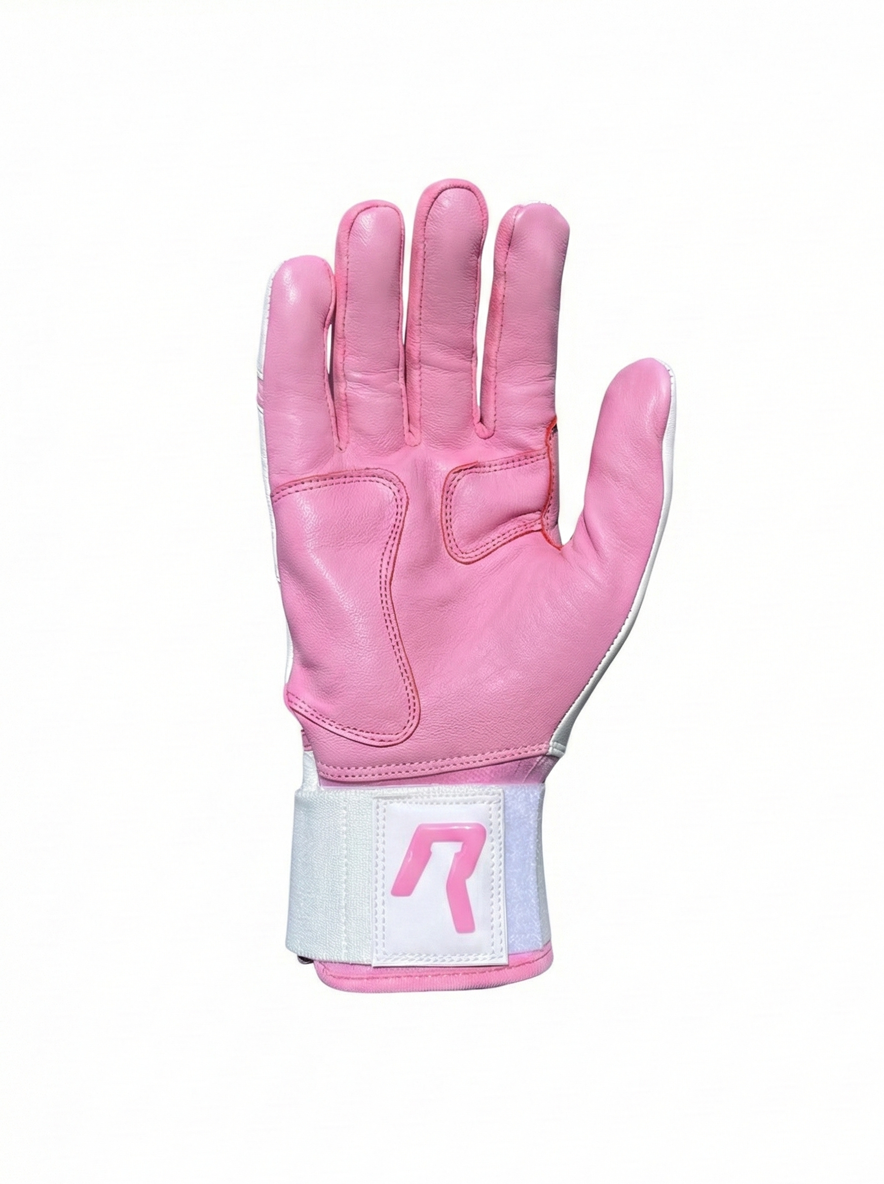 Dingers Series Baby Pink & White Long Cuff Batting Gloves