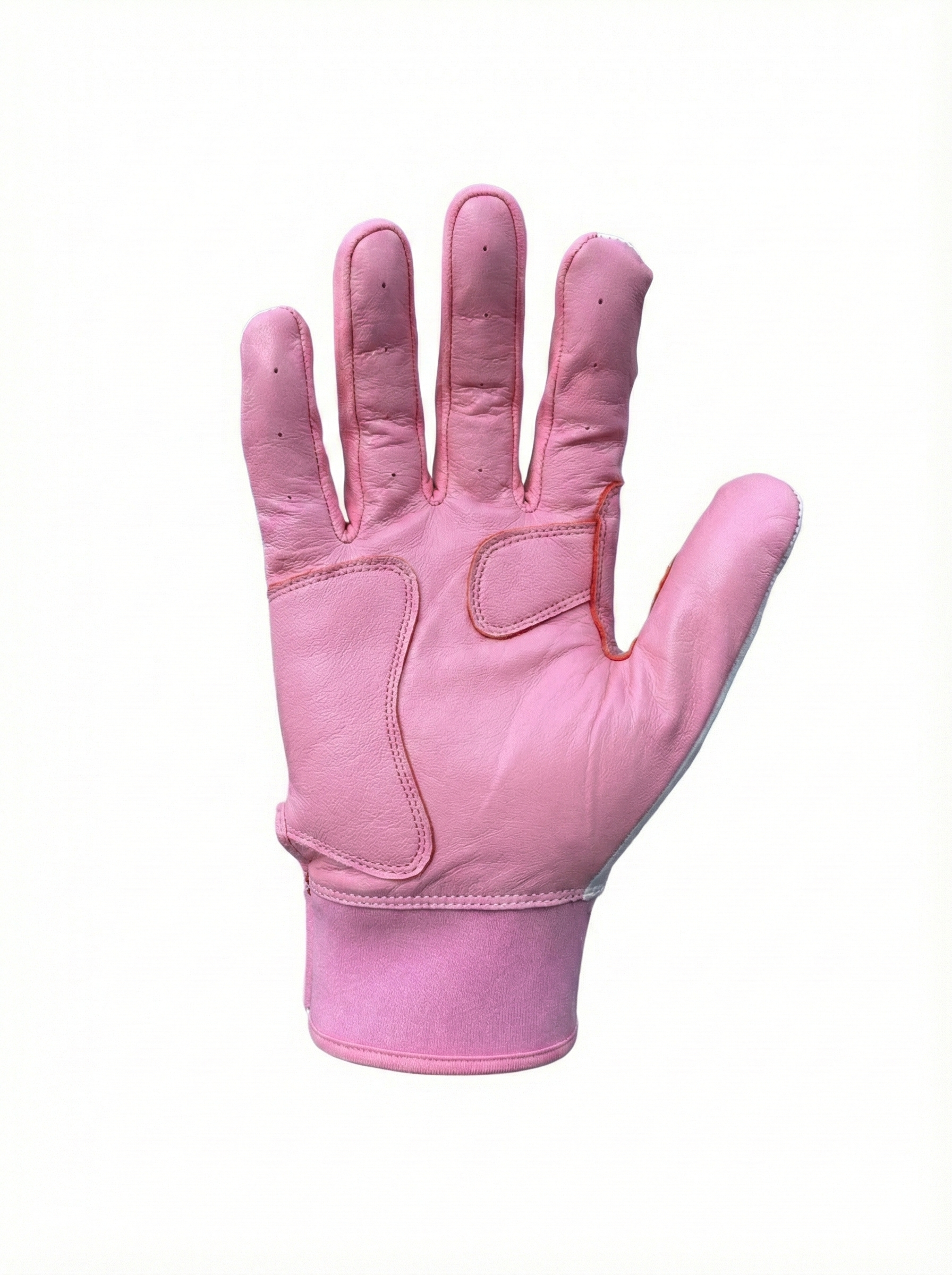Dingers Series Baby Pink White Short Cuff Batting Gloves