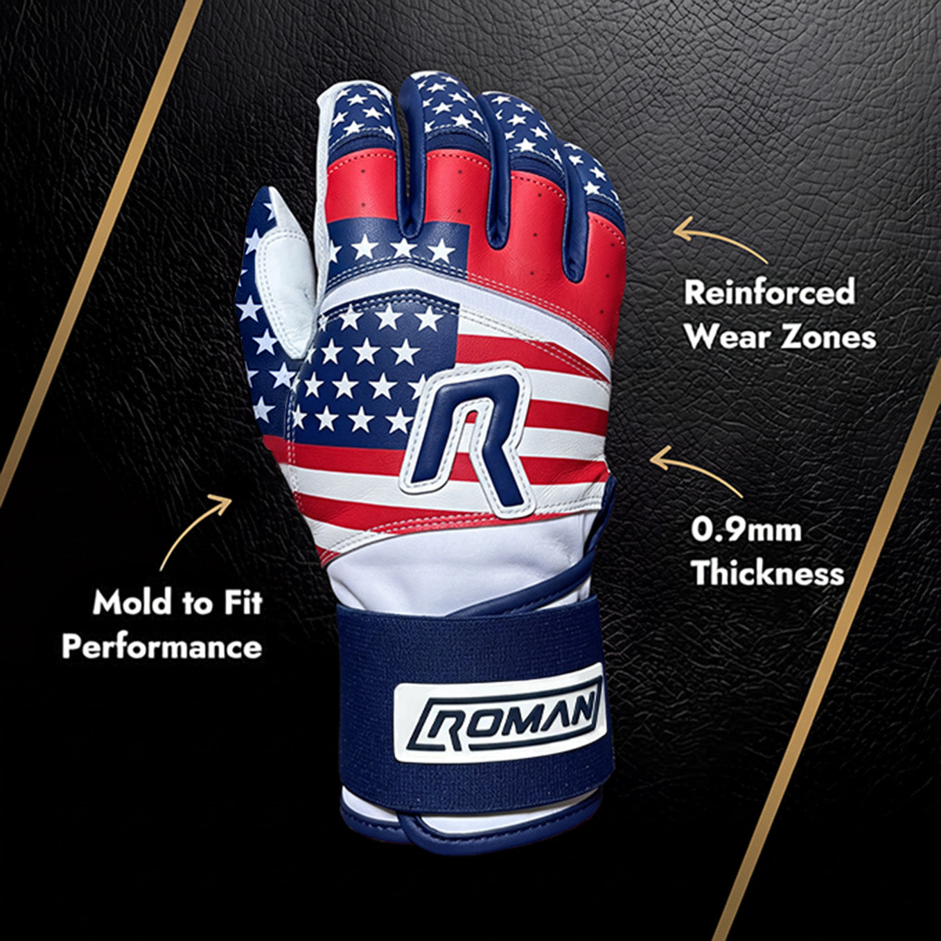 American Flag Batting Gloves | Roman Gloves