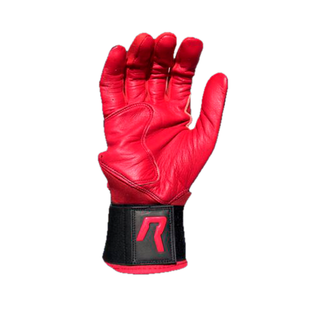 Dingers Series Black Red Long Cuff Batting Gloves