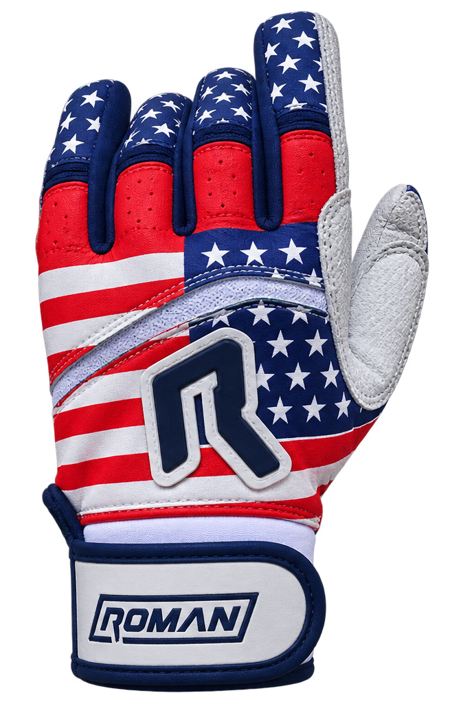 American Flag Batting Gloves | Roman Gloves Short cuff